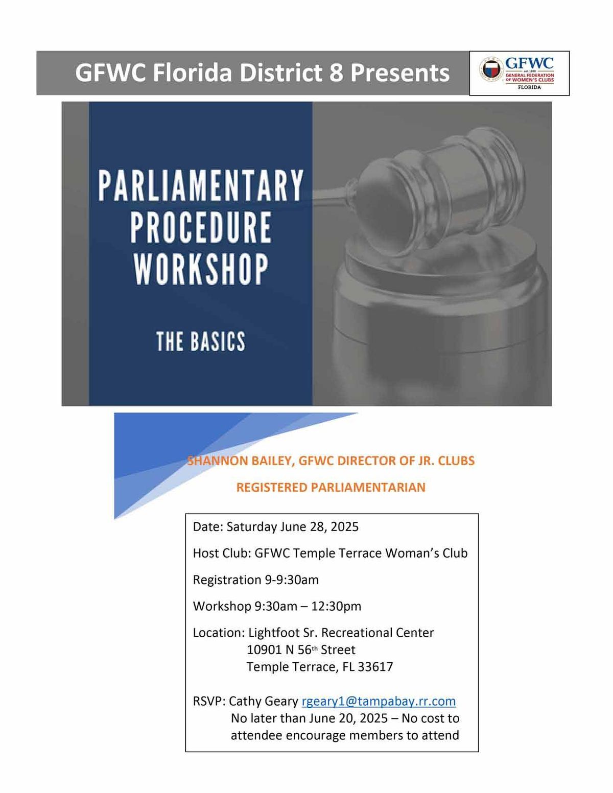 GFWC FL Dist. 8 Parliamentary Procedure Workshop