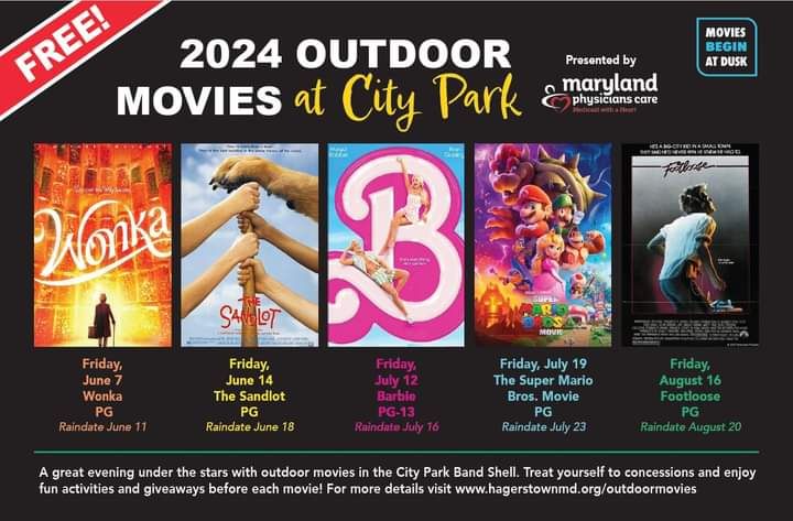 Outdoor Movies at City Park featuring The Sandlot PG
