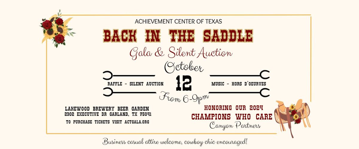 Back in the Saddle Gala & Silent Auction 