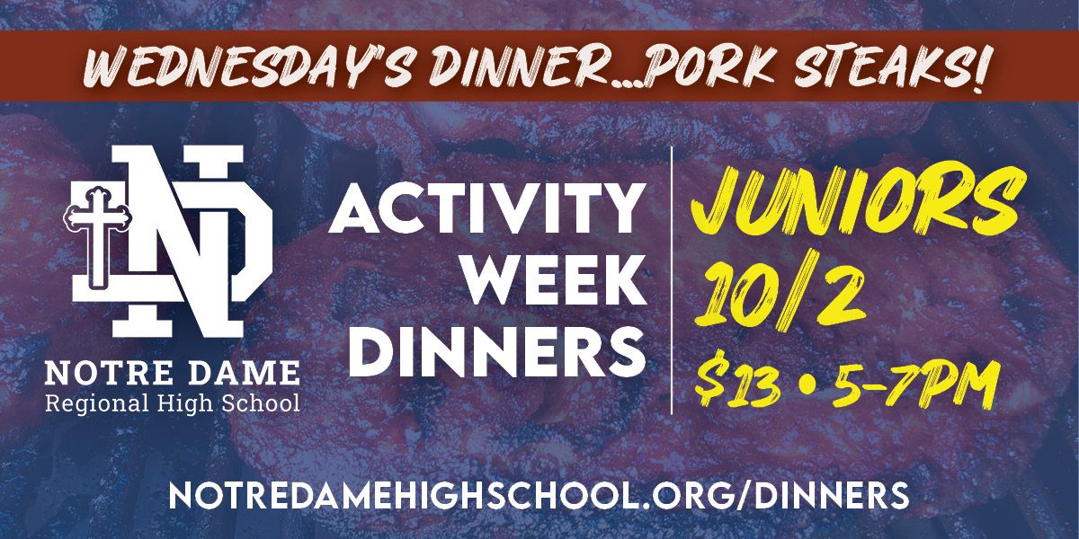 Junior Activity Week Dinner - Pork Steaks