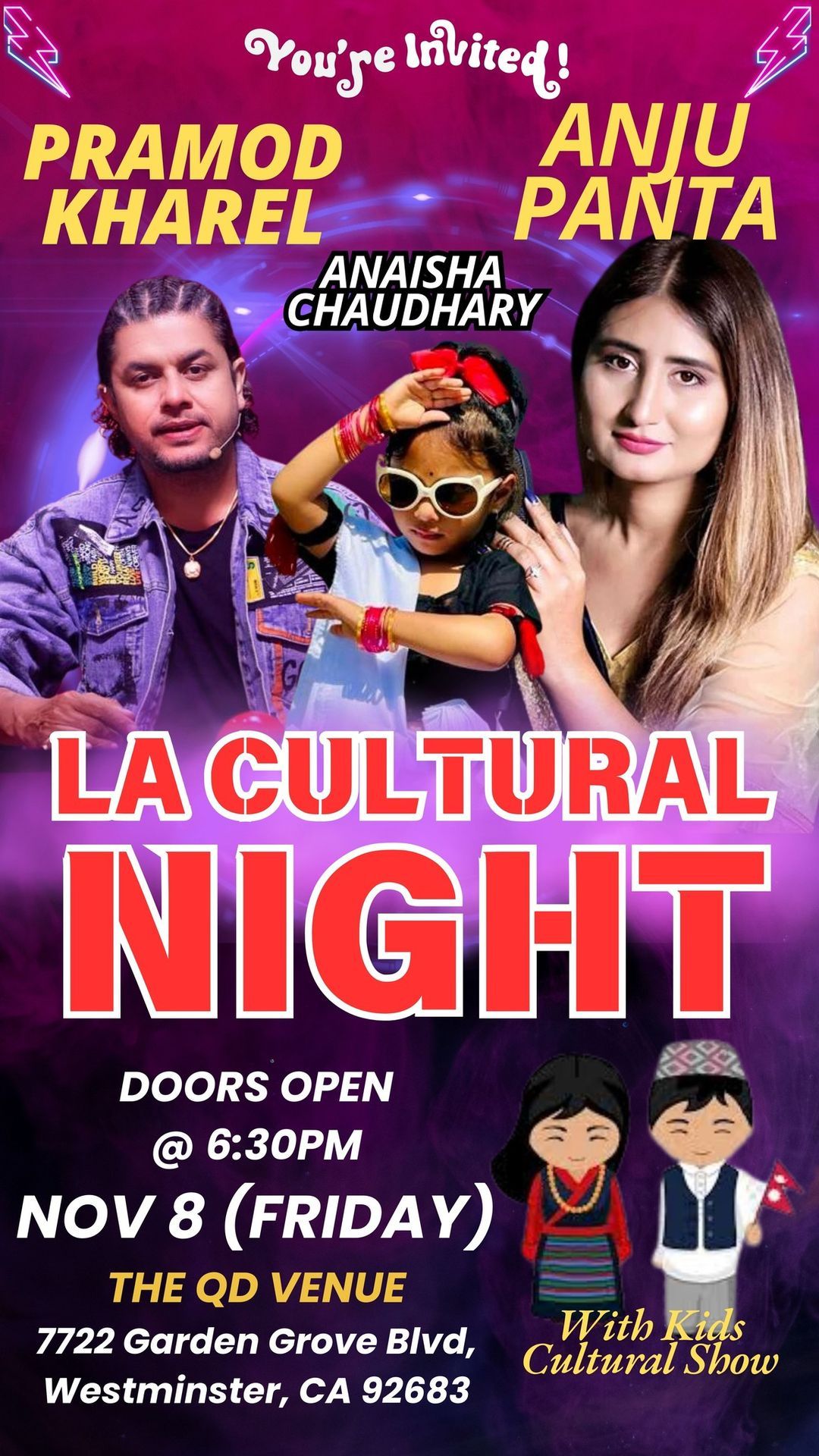 LA Cultural Night With Promad Kharel & Anju Panta with Kids Cultural Show