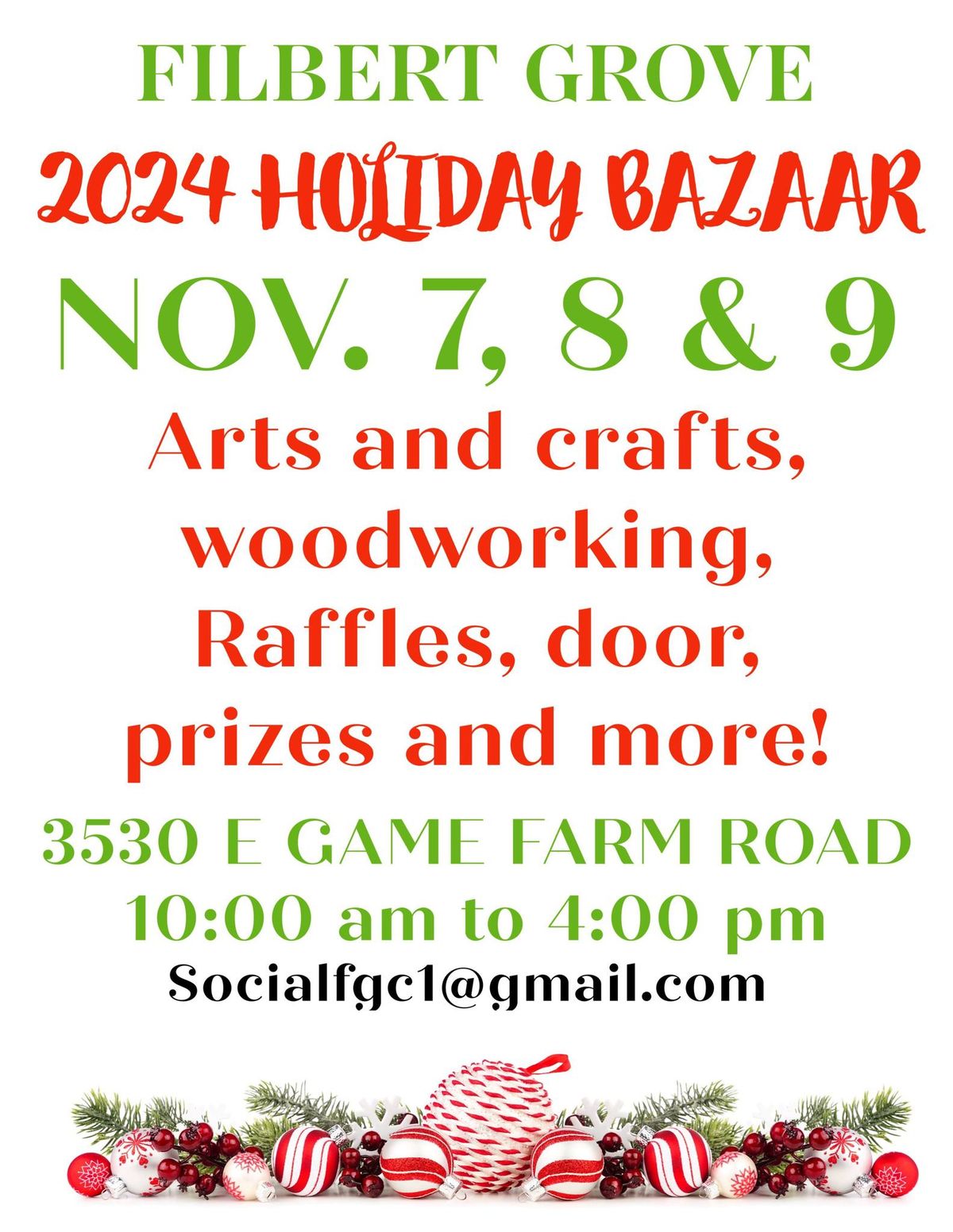 Filbert Grove Holiday Bazaar