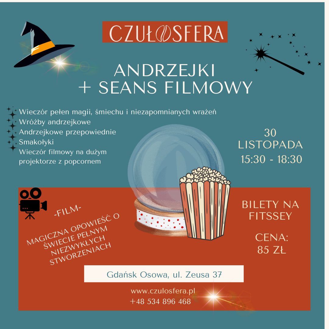 Czu\u0142eKino \u2013 Andrzejki z Magicznym Filmem (dzieci >7lat)