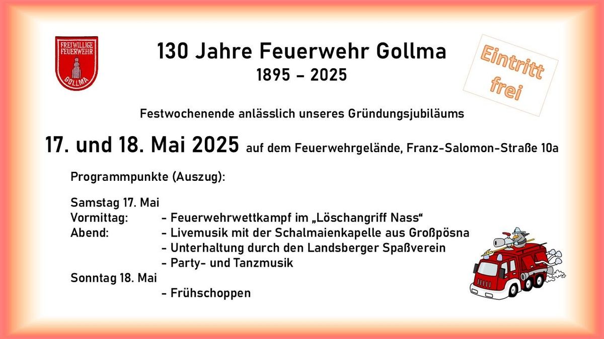 130 Jahre Feuerwehr Gollma