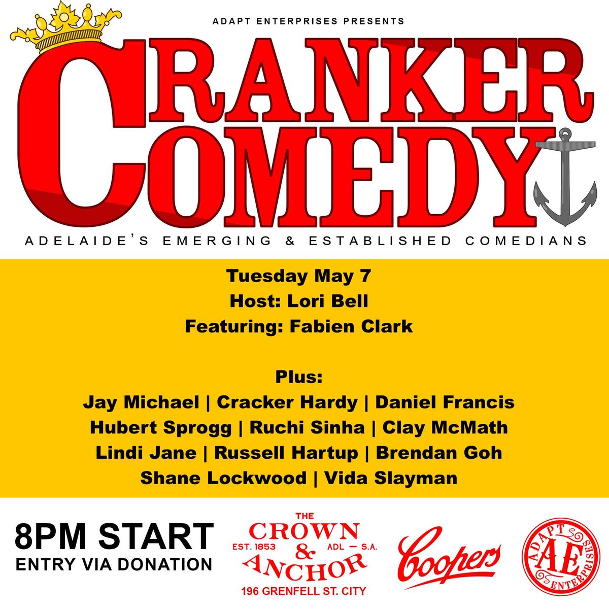 Cranker Comedy Tues May 7