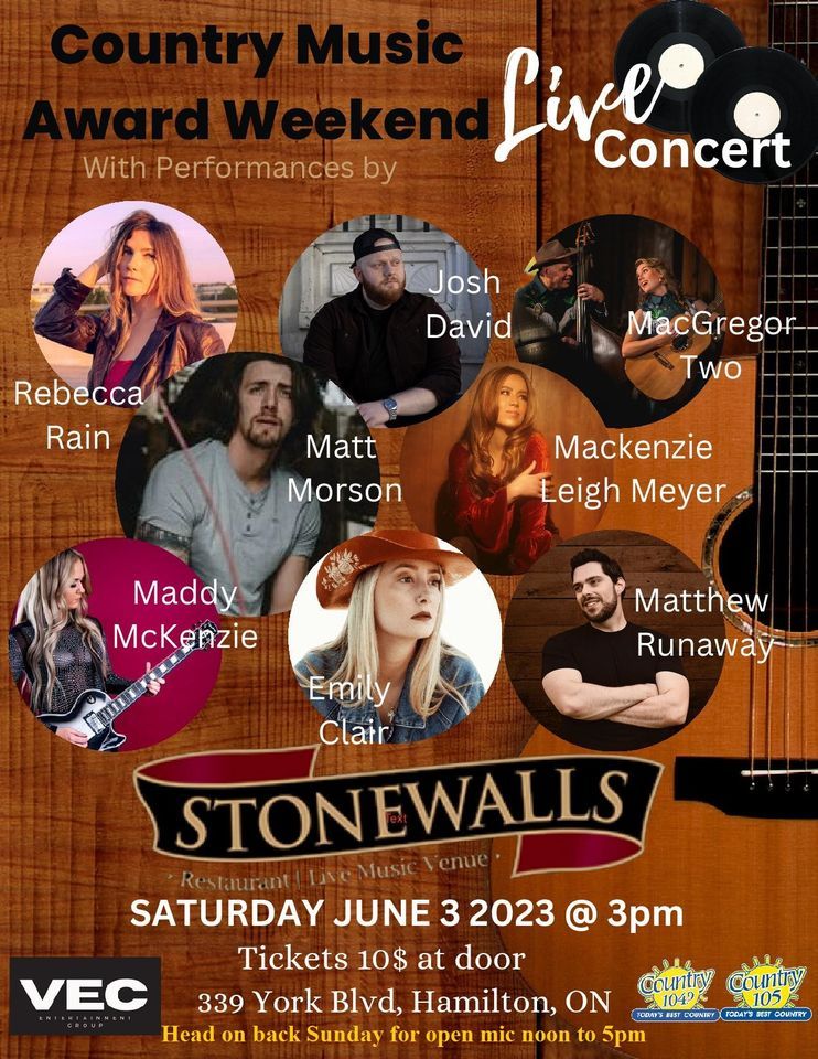 Country Music Award Weekend Live Concert, Stonewalls Restaurant