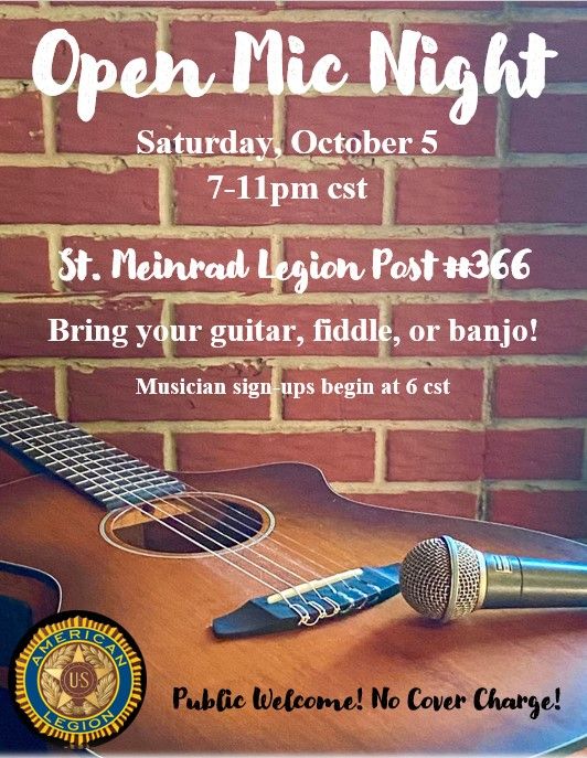 Open Mic Night at St. Meinrad Legion-Post #366