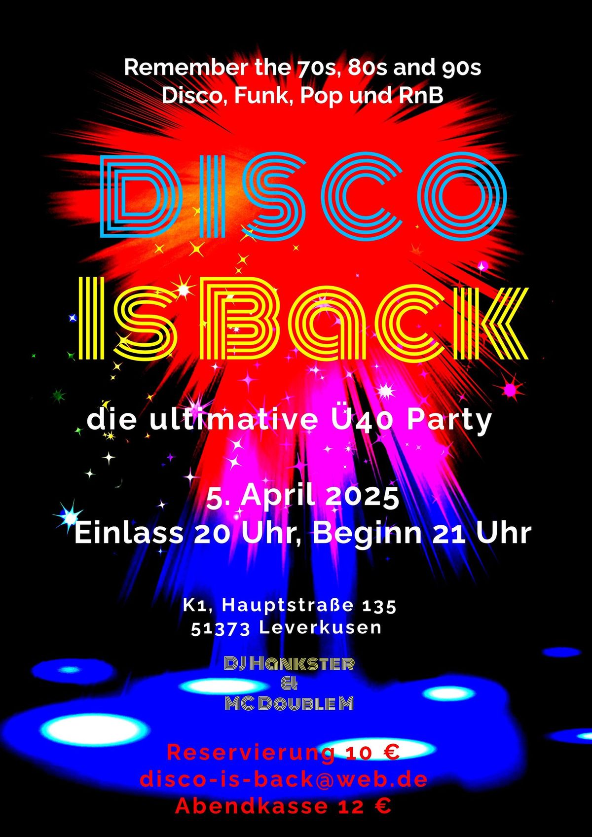 Disco Is Back - die ultimative \u00dc40 Party in Leverkusen 