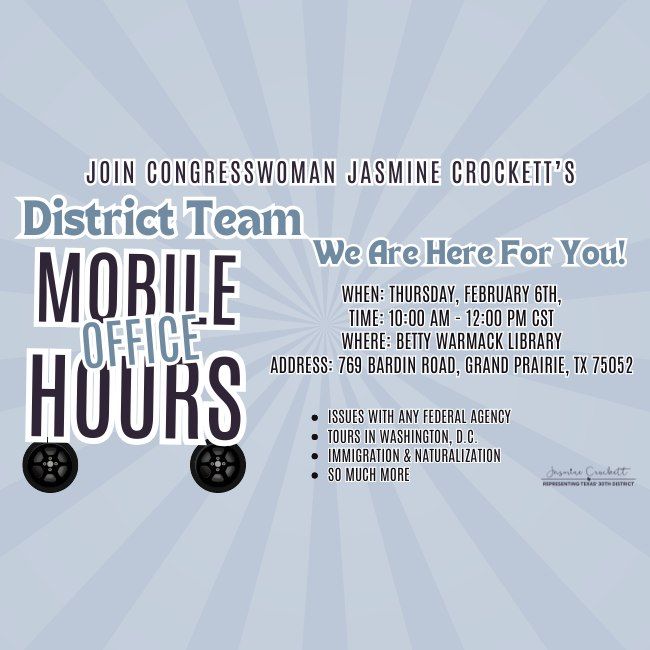 Grand Prairie Community Office Hours