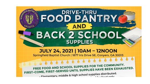 Free Back 2 School Supplies & Food Pantry