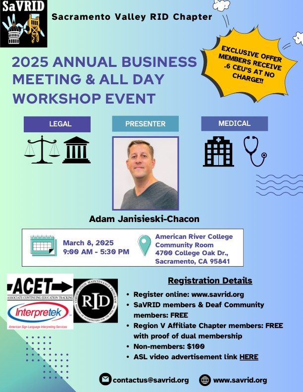 2025 Annual Business Meeting & All Day Workshop Event