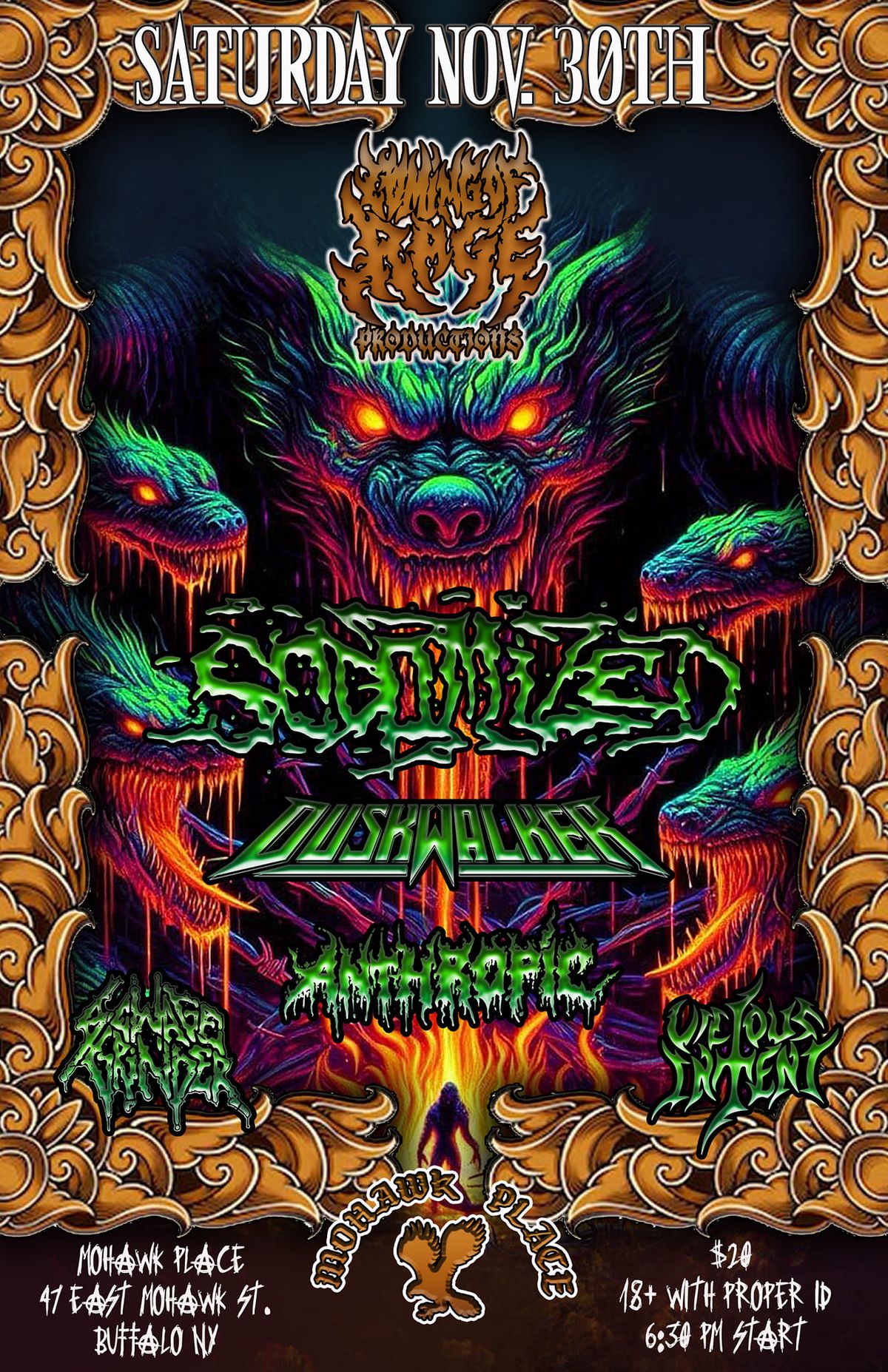 RAGEGIVING: SODOMIZED, DUSKWALKER, SEWAGE GRINDER, ANTHROPIC, VICIOUS INTENT 