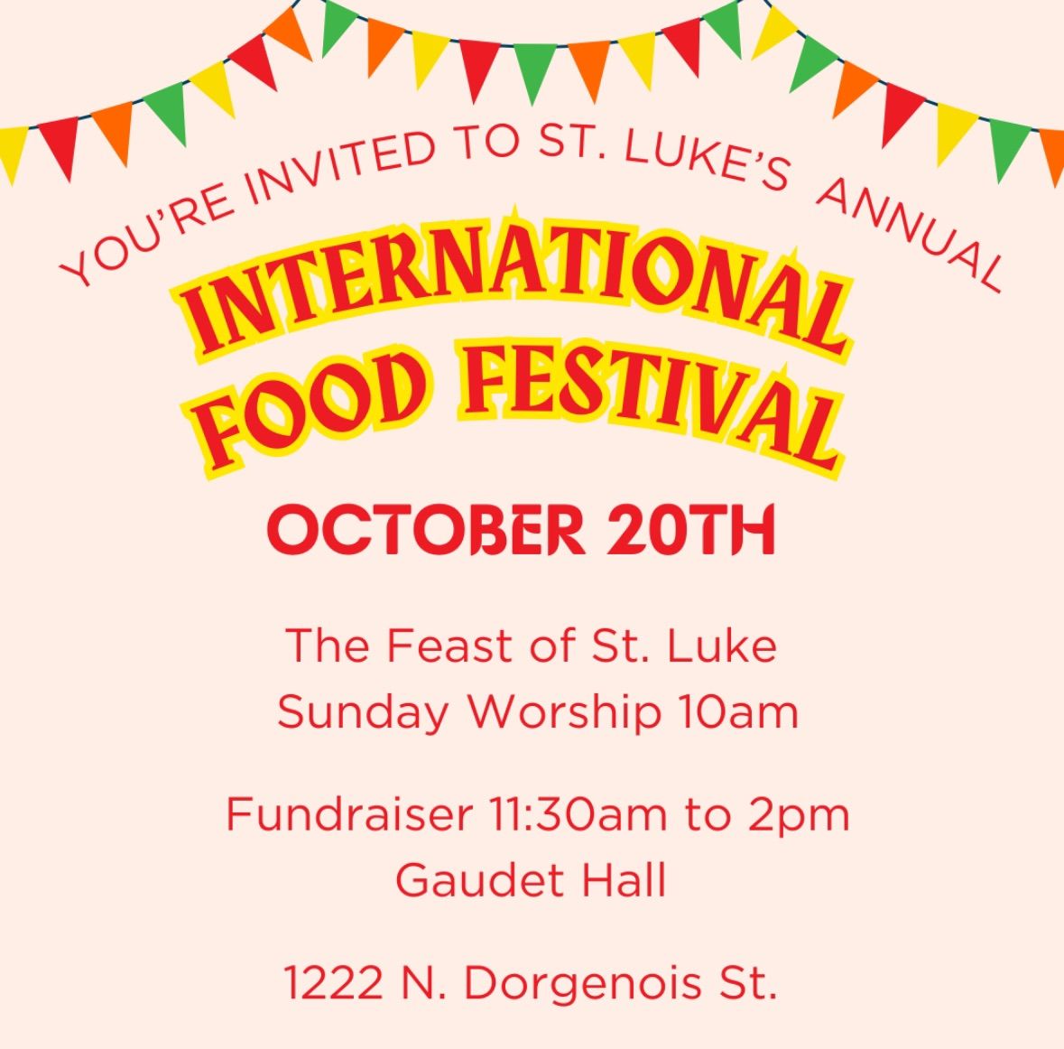 International Food Festival FUN-draiser at St. Luke's