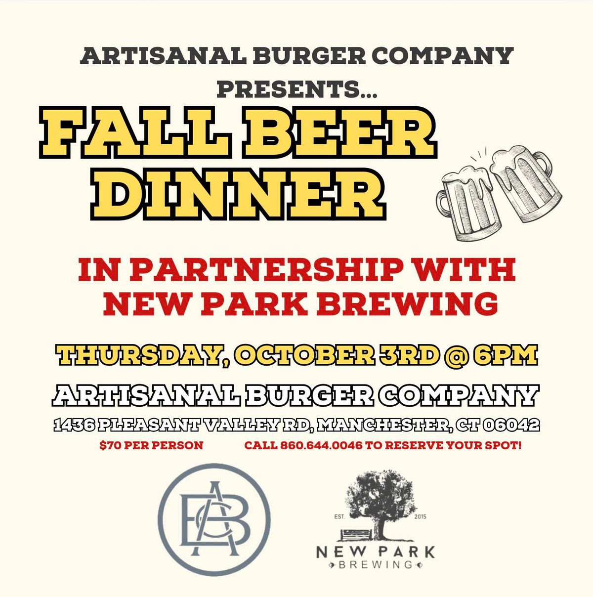 Fall Beer Dinner: Presented by ABC in Partnership with New Park Brewing