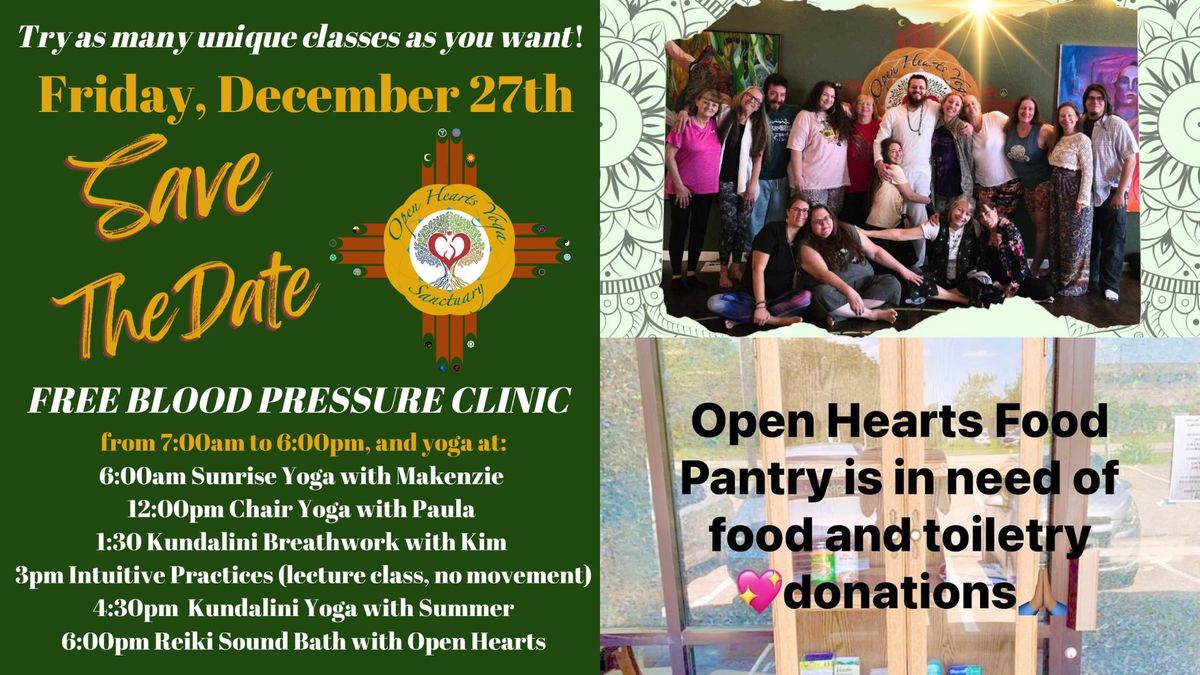 Free Yoga Food Drive & Blood Pressure Clinic