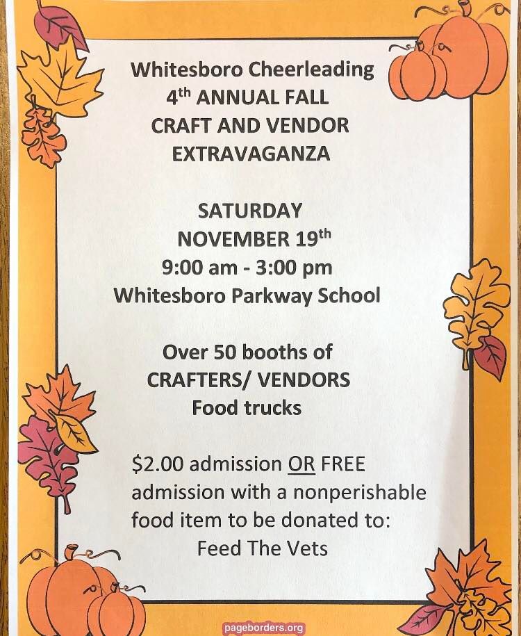 Whitesboro Cheerleading 4th Annual Fall Craft and Vendor Extravaganza