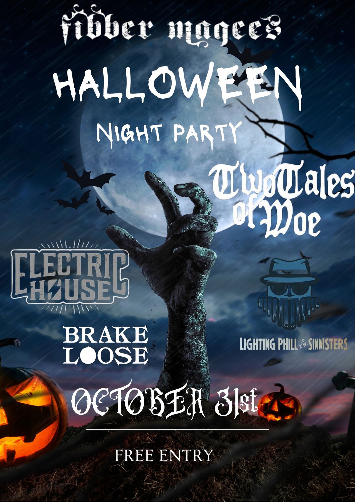 Fibbers Halloween Fancy Dress Party , live bands , fancy dress competition , free admission 