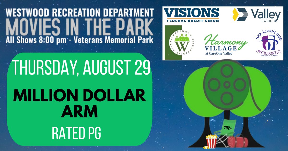 Westwood Recreation - 2024 Movies in the Park - Million Dollar Arm