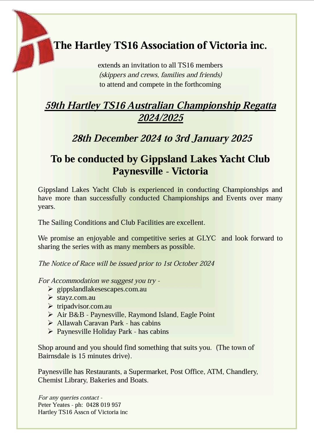 59th HARTLEY TS16 Australian Championships, Paynesville Victoria.