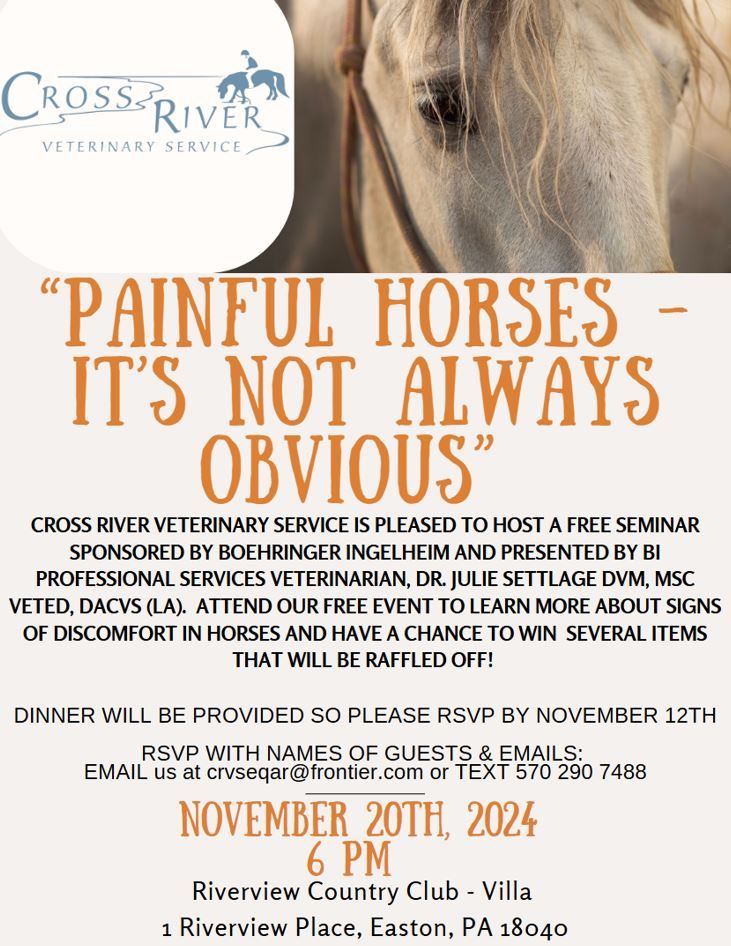 "Painful Horses - It's Not Always Obvious" FREE Client Seminar 