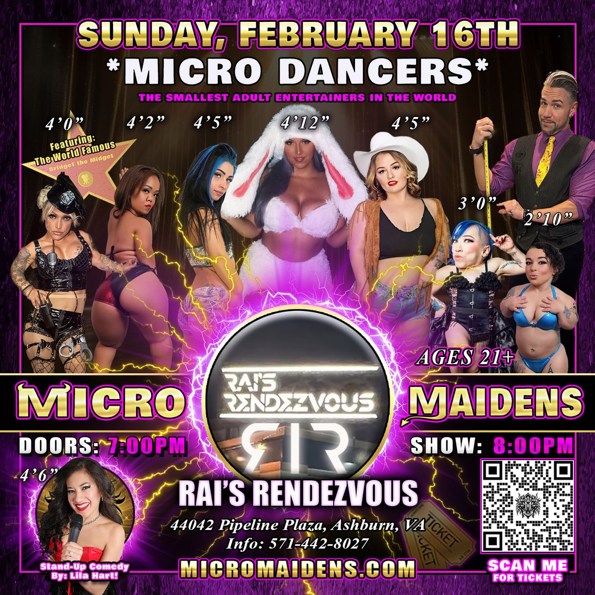 Ashburn, VA - Micro Maidens: Dwarf Dancers @Rai's Rendezvous "Life's Too Short to Miss This!"