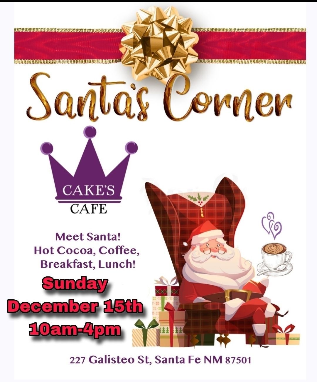 Santas Corner @ Cake's!