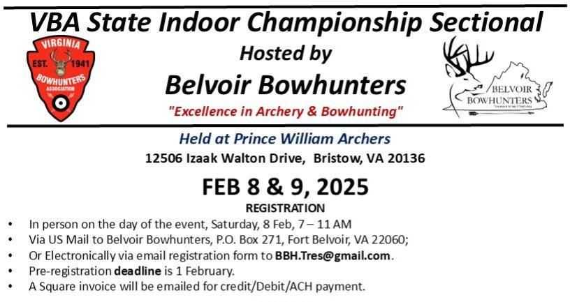 VBA State Indoor Championship Sectional Hosted by Belvoir Bowhunters