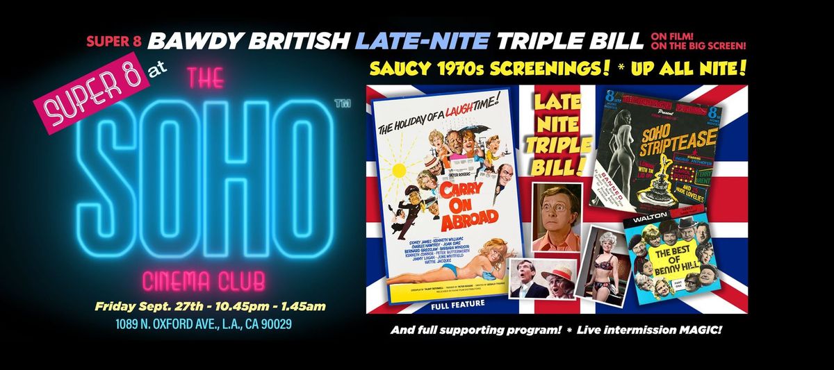 SUPER 8mm "CARRY ON ABROAD and "BENNY HILL" - BAWDY BRITISH NIGHT!