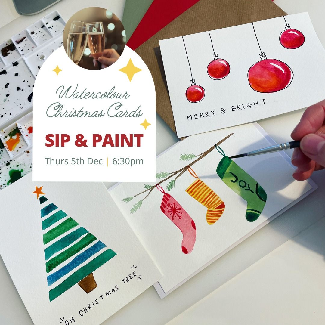 Sip & Paint - Watercolour Christmas Cards