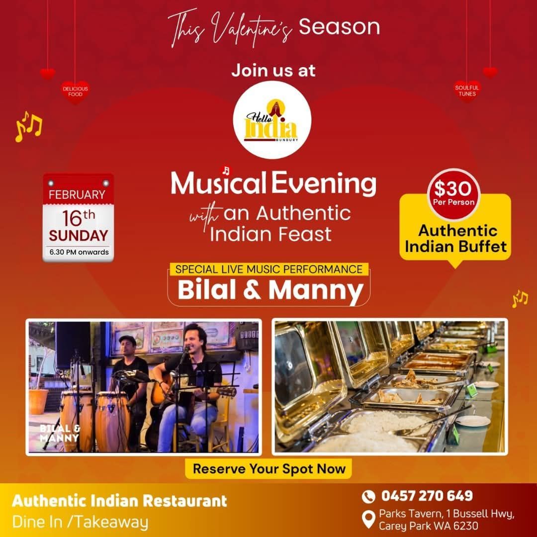 Musical Evening with an Authentic Indian Buffet 