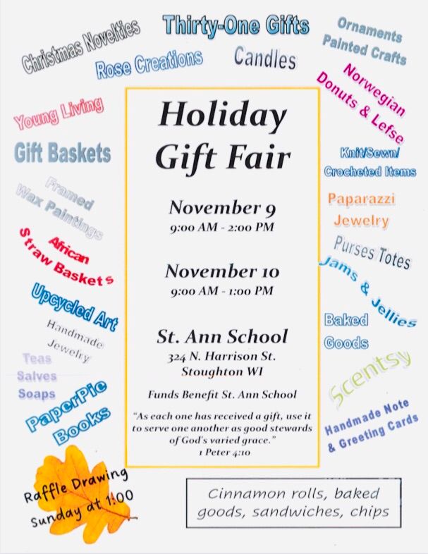 Pop-Up Sale: St. Ann School Holiday Gift Fair