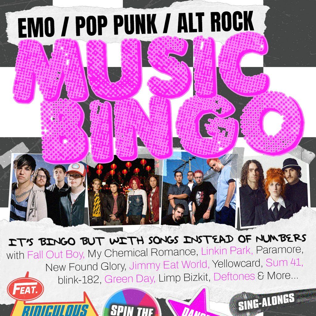 Pop Punk & Emo Music Bingo