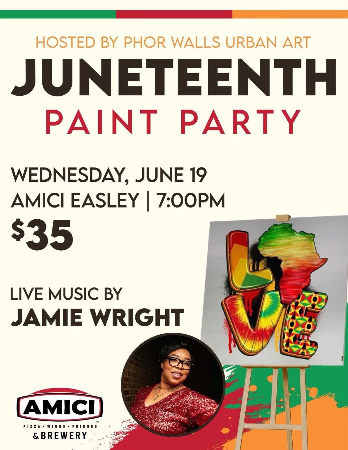 Juneteenth Paint Party at Amici Easley