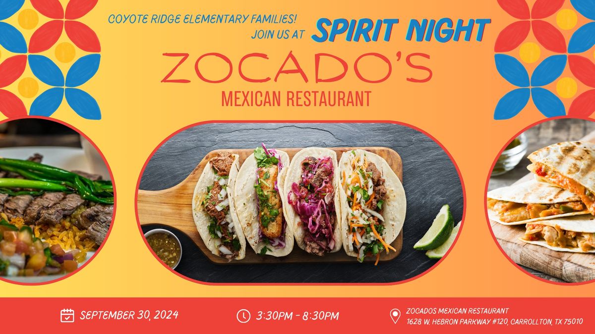 Spirit Night @ ZOCADOS!