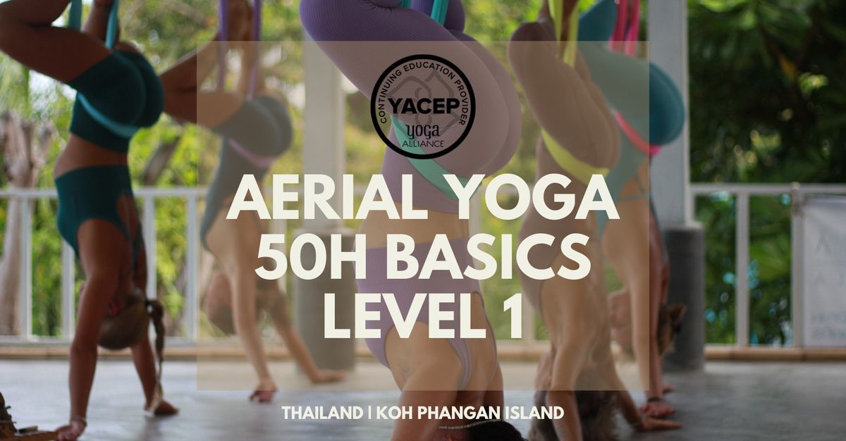 50 Hours Aerial Yoga Teacher Training Level 1\u2022Basics (+YIN) Sea View \u2022 Koh Phangan, Thailand