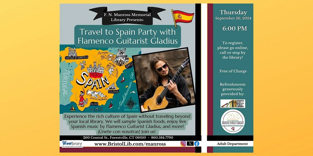 Travel to Spain Party with Flamenco Guitarist Gladius