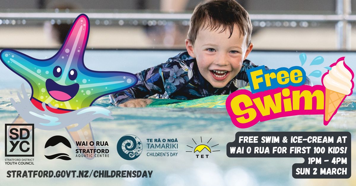 FREE swim & ice-creams at Wai o Rua for Children\u2019s Day!