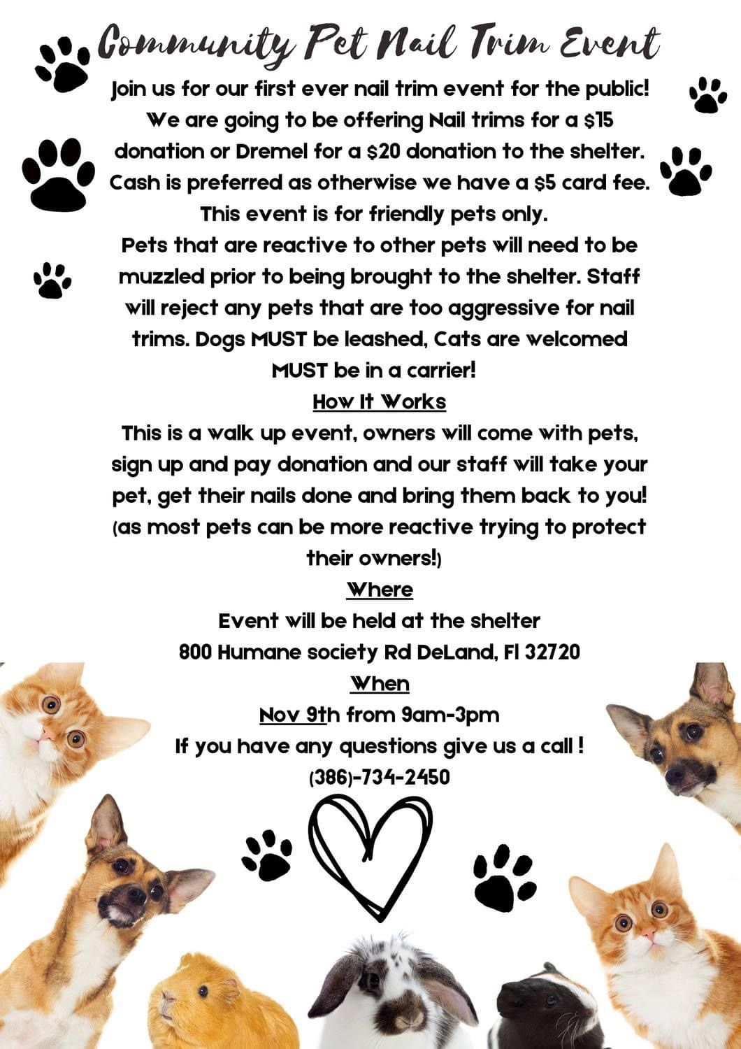 Community Pet Nail Trim Event!