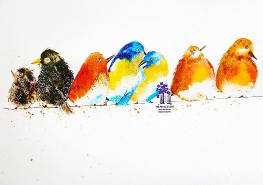 Watercolour Colourful Cheerful Birds Painting Workshop