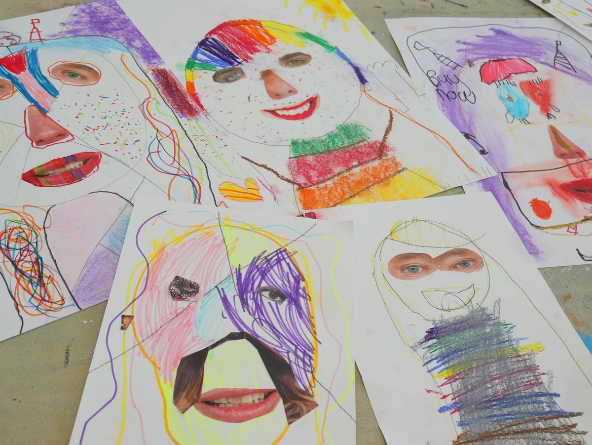 Funny Faces (drawing & collage) for 5 \u2013 8-year-olds