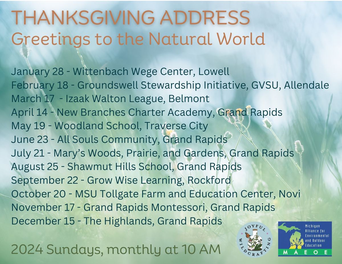 Thanksgiving Address: Greetings to the Natural World