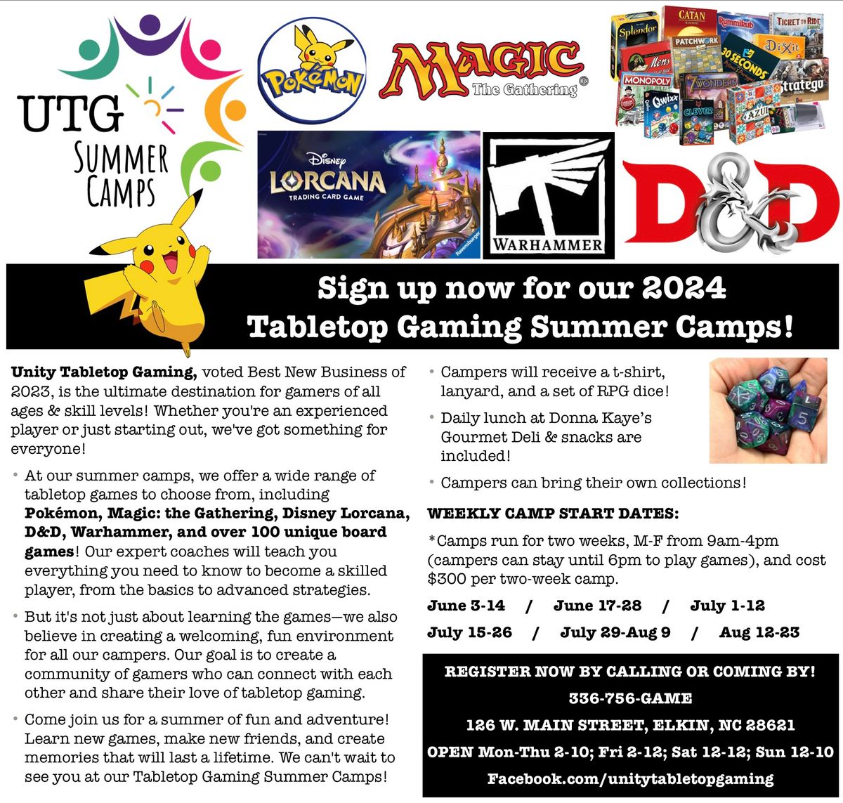 Tabletop Gaming Summer Camps!