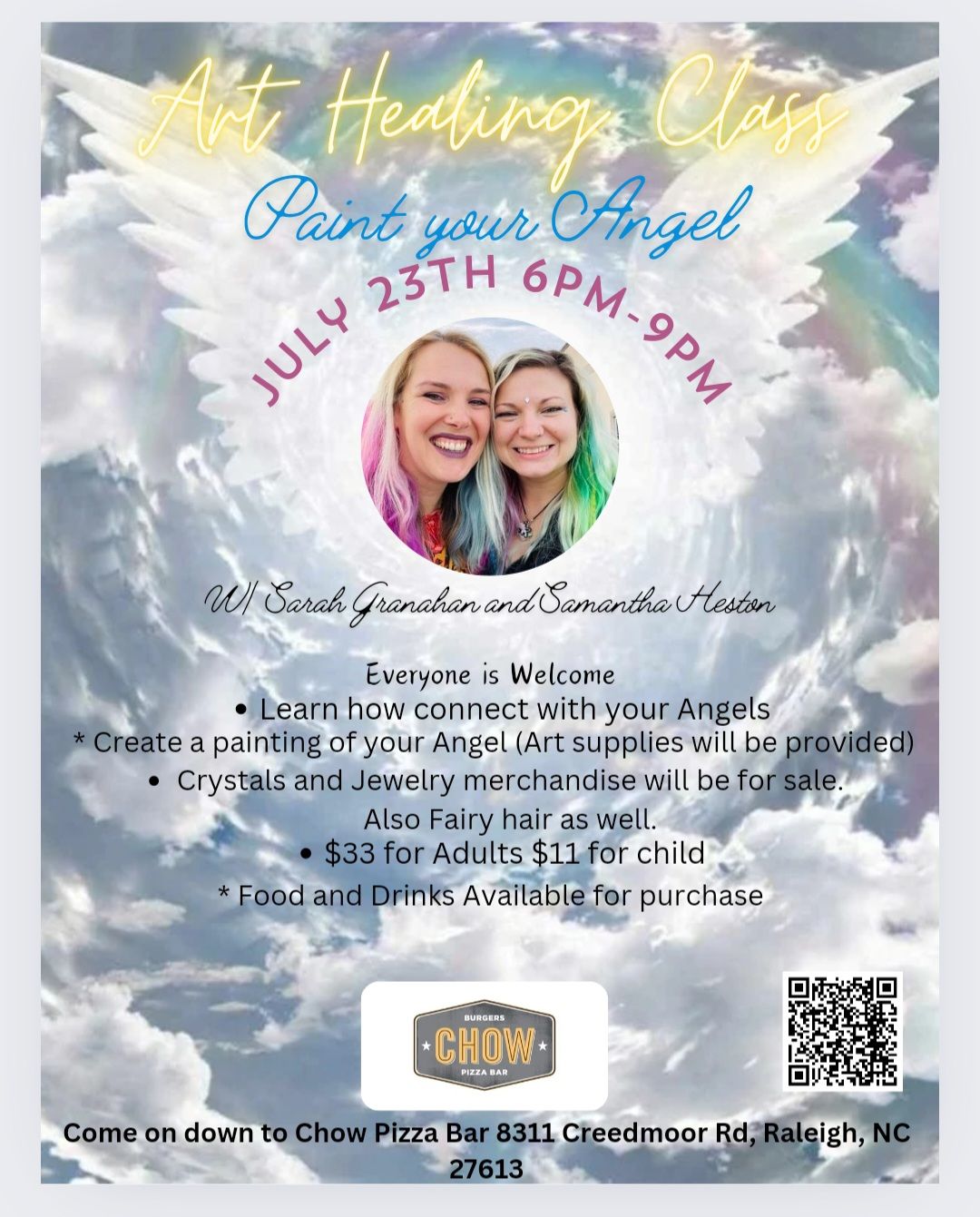 Paint Your Angel Art Healing Class with Samantha Heston & Sarah Granahan