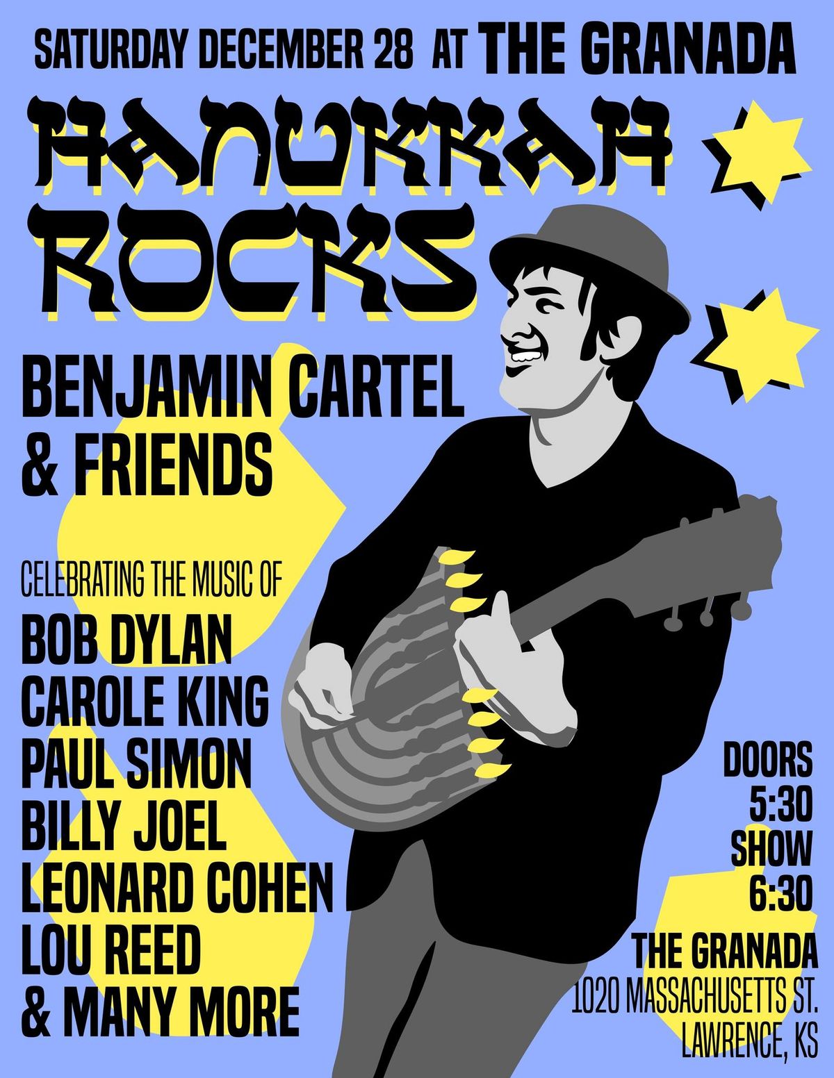 Hanukkah Rocks featuring Benjamin Cartel & Friends at The Granada