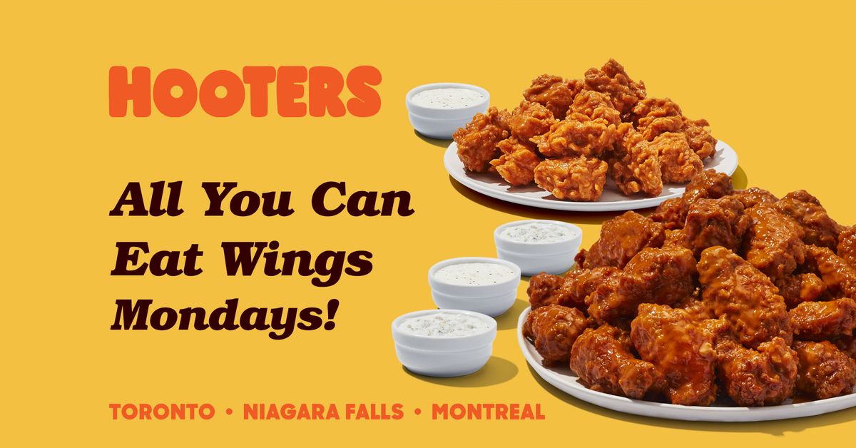 All You Can Eat Wings every Monday at Hooters!