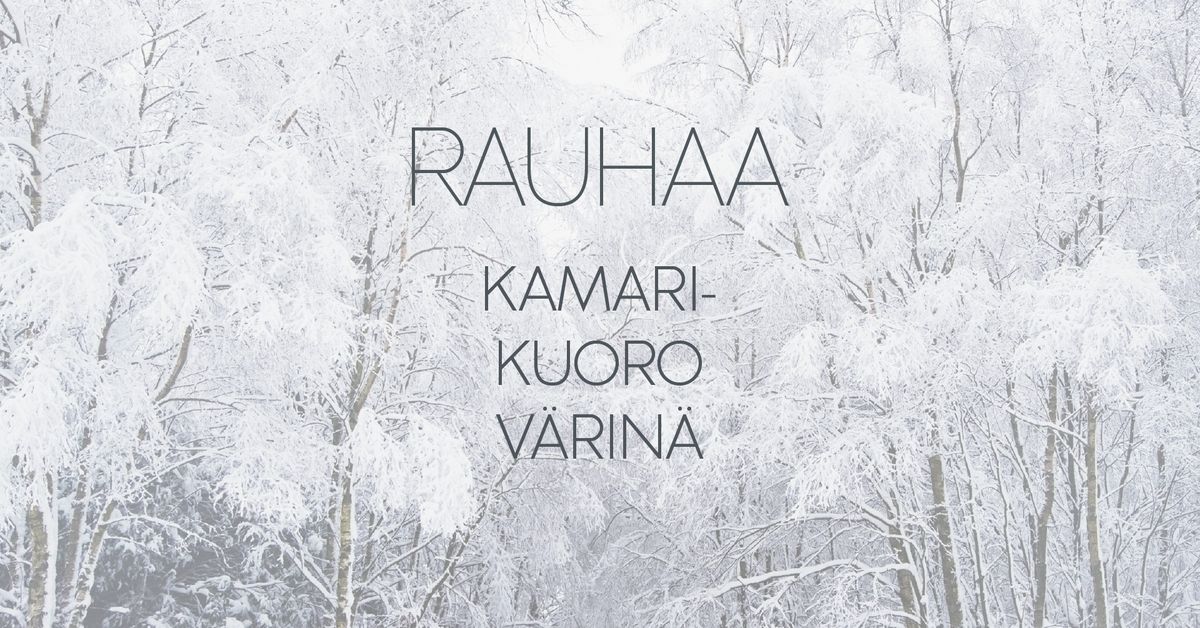 Rauhaa - joulukonsertti pime\u00e4ss\u00e4 kirkossa 16.12. ja 19.12.