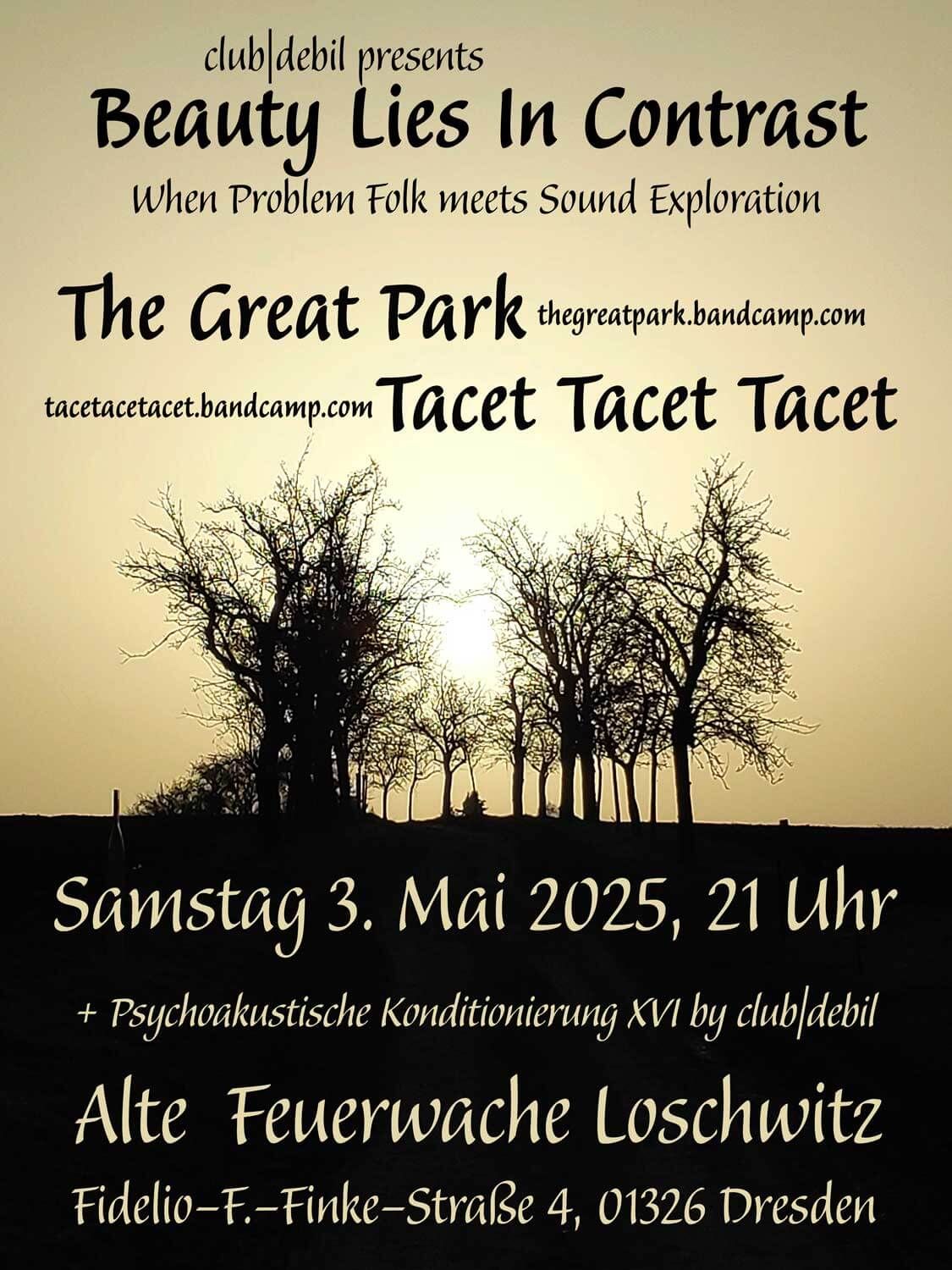 Beauty Lies In Contrast: The Great Park & Tacet Tacet Tacet (live)