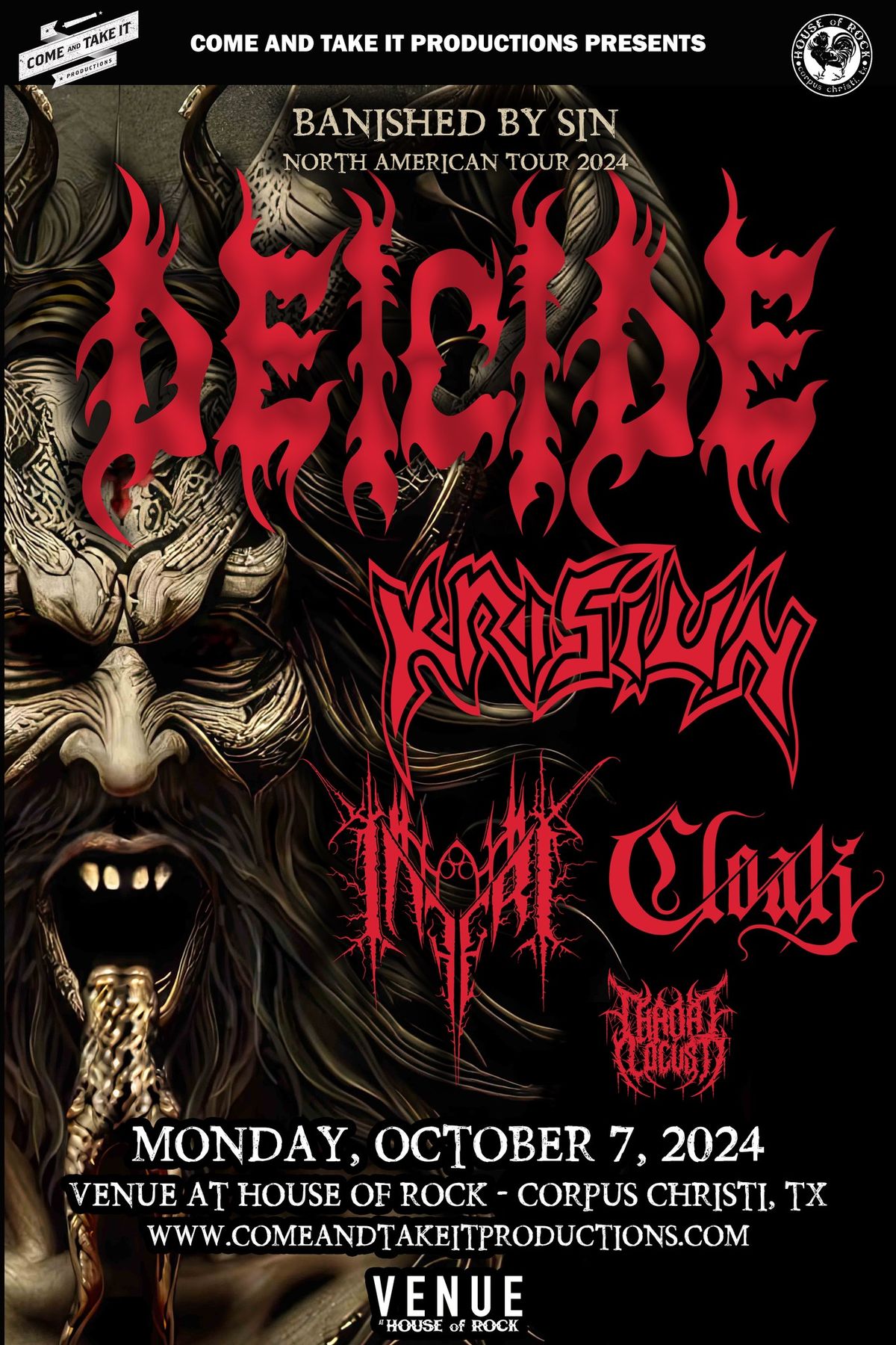  Deicide, Krisiun, Inferi, Cloak and Throat Locust at House of Rock!