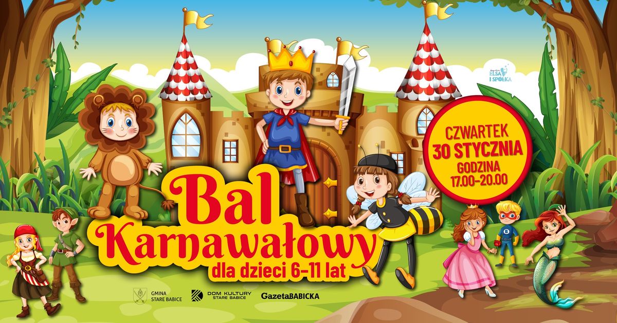 Bal karnawa\u0142owy dla dzieci (6-11 lat)