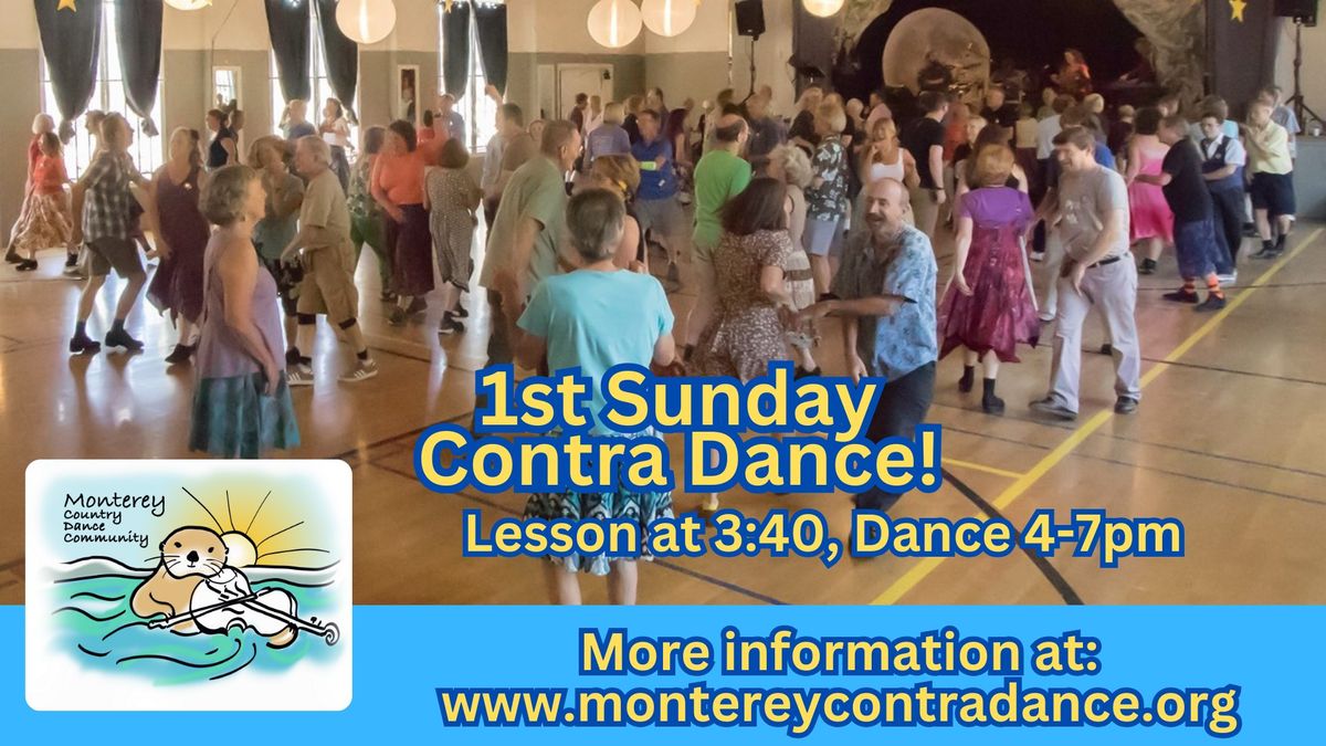 SUNDAY Contra Dance in Monterey! Natterjack, with Tanya Merchant calling!